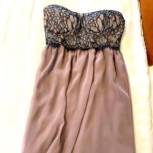Mini Strapless Brown/Black Lace Dress